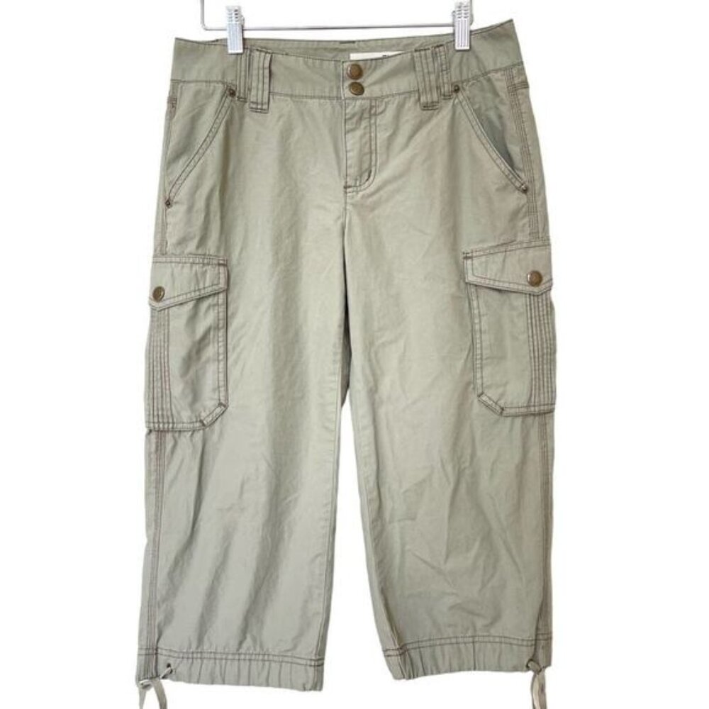 DKNY JEANS Khaki Green Utility Cargo Cropped Pants Size 2